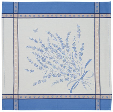 Jacquard tea towel napkin (Grignan blue) - Click Image to Close
